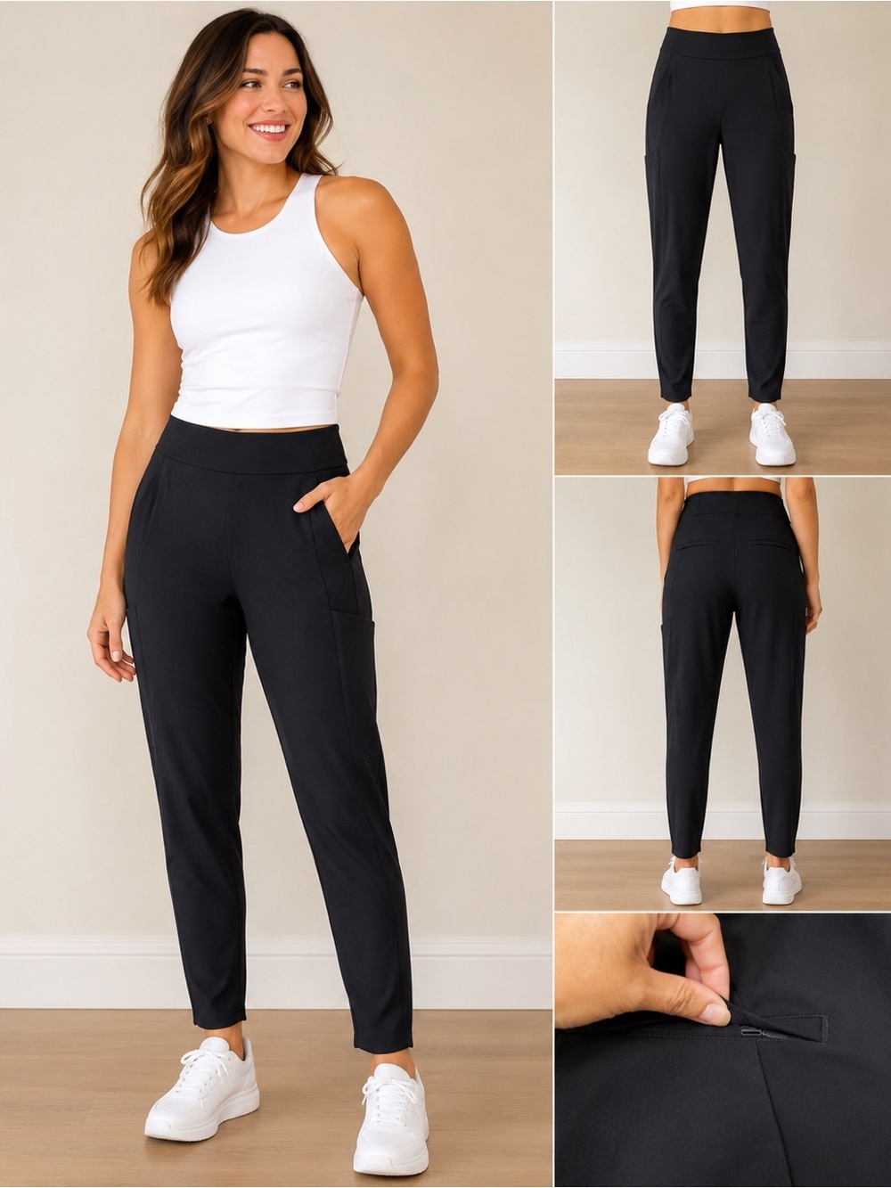 Athleta Stellar Straight Crop Pant Black Size 0 Pull-On Travel Career Pants